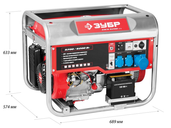 Бензиновый генератор с автозапуском ЗЭСБ-6200-ЭА ЗУБР