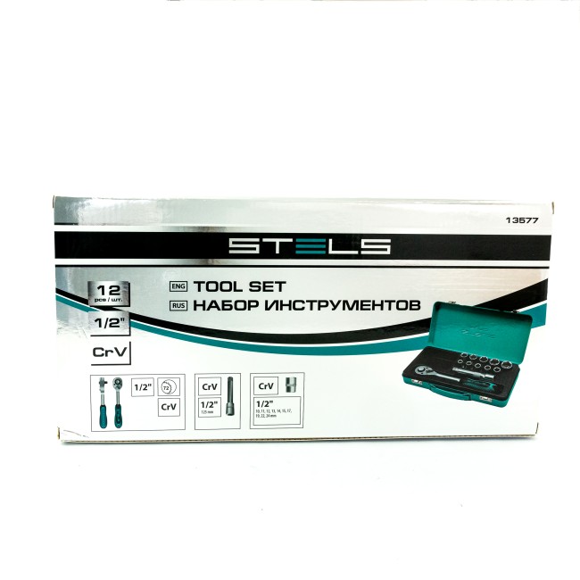 Набор торцевых головок 1/2, 12 предметов Stels