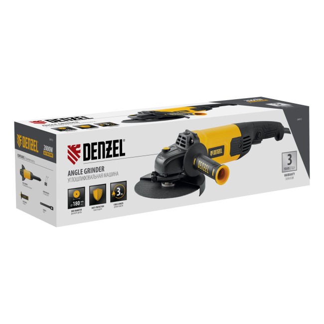 Машина шлифовальная угловая AG180-2000 Denzel Машина шлифовальная угловая AG180-2000 Denzel