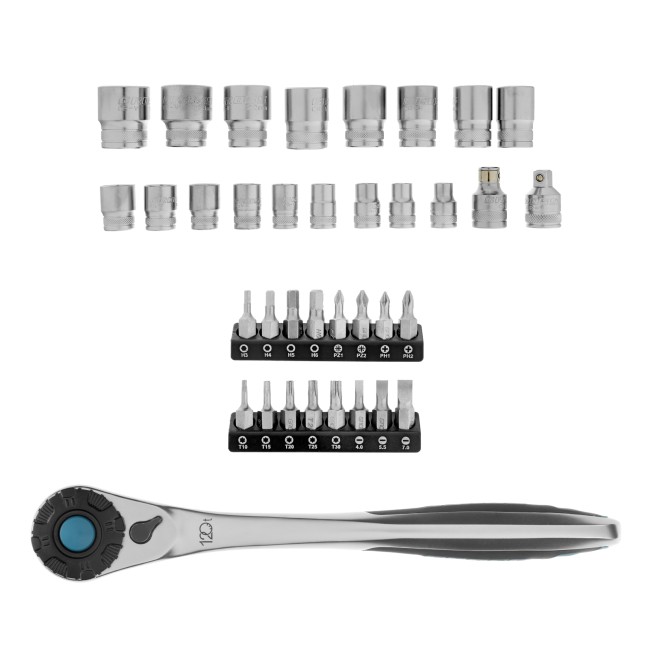 Набор торцевых головок 1/2", CrV 36 предметов Gross Набор торцевых головок 1/2", CrV 36 предметов Gross