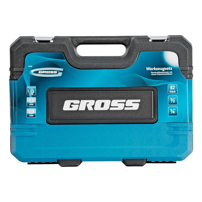 Набор инструментов 1/4", 1/2", CrV 82 предмета Gross Набор инструментов 1/4", 1/2", CrV 82 предмета Gross