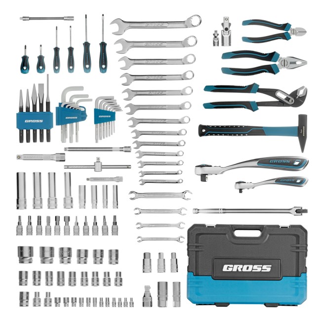 Набор инструментов 1/4", 1/2", CrV 115 предметов Gross Набор инструментов 1/4", 1/2", CrV 115 предметов Gross