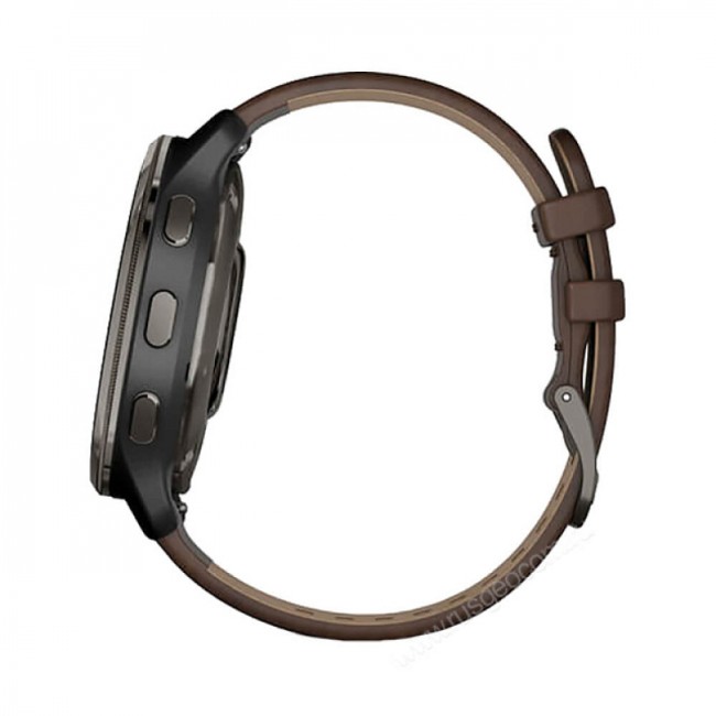 Часы Garmin Venu 2 Plus серый с серым безелем и кожаным ремешком Часы Garmin Venu 2 Plus серый с серым безелем и кожаным ремешком