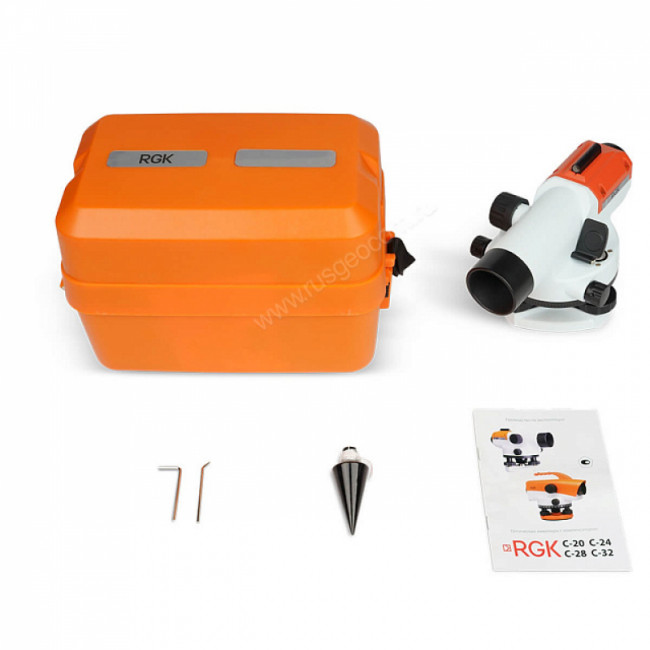 Комплект оптический нивелир RGK C-24 с поверкой + штатив S6-N + рейка AMO S5 Комплект оптический нивелир RGK C-24 с поверкой + штатив S6-N + рейка AMO S5