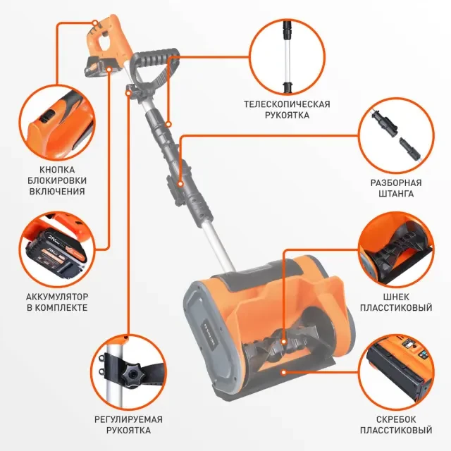 Снегоуборщик аккумуляторный ручной Patriot PE 1003 UES с 2хАКБ 2 Ач + ЗУ 2А Снегоуборщик аккумуляторный ручной Patriot PE 1003 UES с 2хАКБ 2 Ач + ЗУ 2А