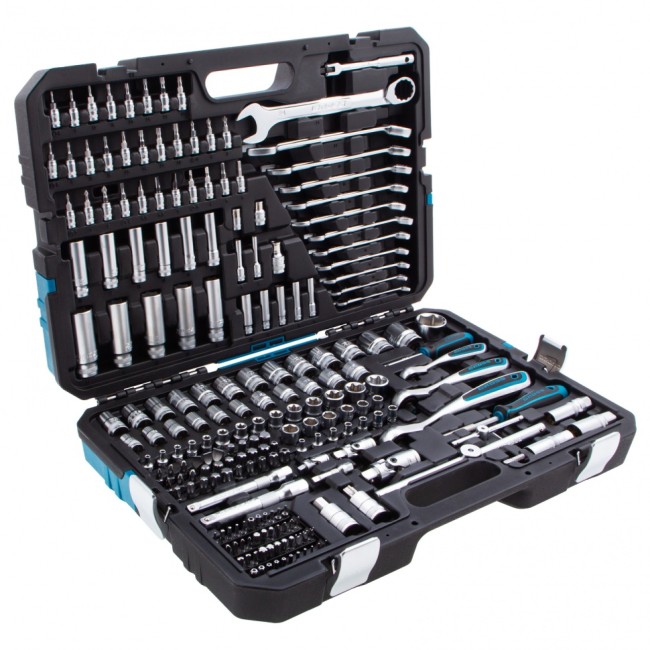 Набор инструментов 1/2", 3/8", 1/4" CrV 216 предметов Gross Набор инструментов 1/2", 3/8", 1/4" CrV 216 предметов Gross