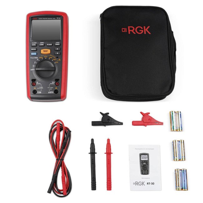 Цифровой мегаомметр RGK RT-30 с поверкой Цифровой мегаомметр RGK RT-30 с поверкой