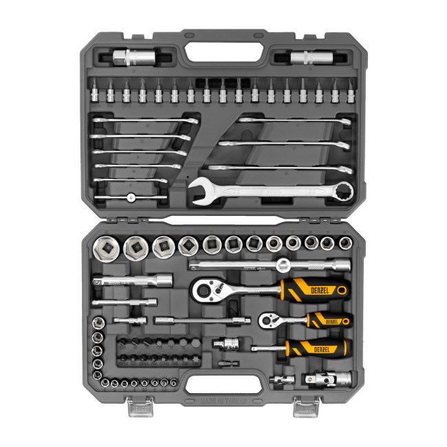 Набор инструментов 1/2", 1/4" 82 предмета Denzel Набор инструментов 1/2", 1/4" 82 предмета Denzel