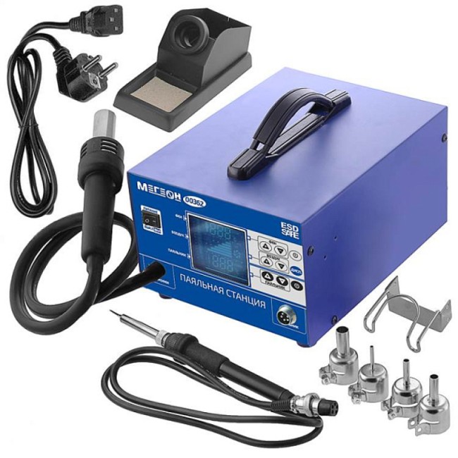 Паяльная станция 2 в 1 МЕГЕОН 00362 Паяльная станция 2 в 1 МЕГЕОН 00362