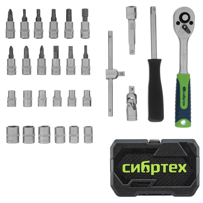 Набор инструментов 1/4" 29 предметов Сибртех