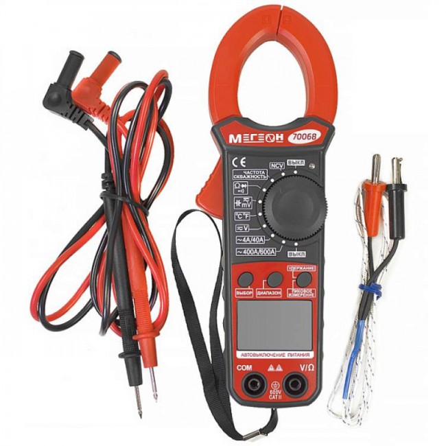 Цифровые токоизмерительные клещи, мультиметр МЕГЕОН 70068 Цифровые токоизмерительные клещи, мультиметр МЕГЕОН 70068
