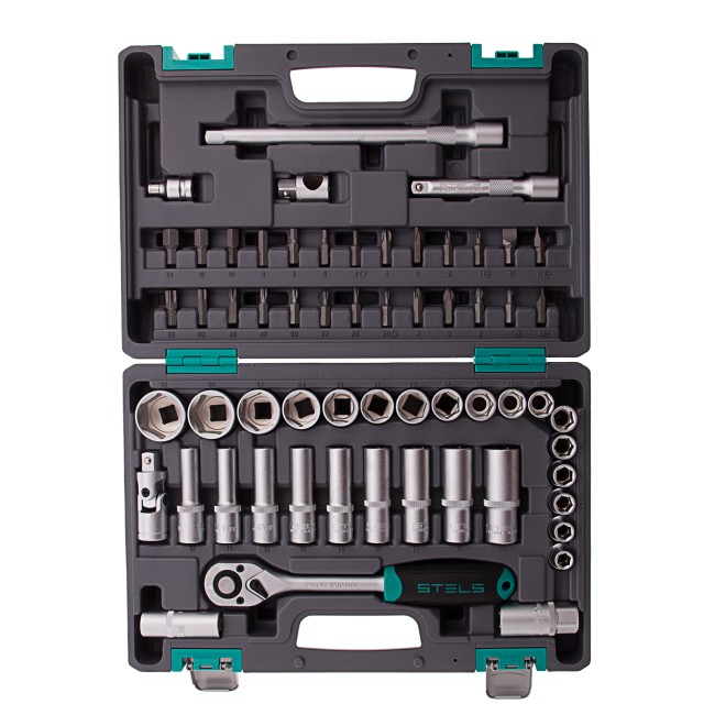 Набор инструментов, 1/2", CrV 60 предметов Stels Набор инструментов, 1/2", CrV 60 предметов Stels