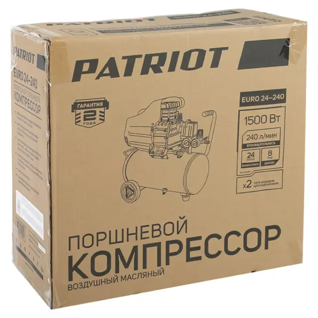 Компрессор поршневой масляный Patriot EURO 24-240 Компрессор поршневой масляный Patriot EURO 24-240
