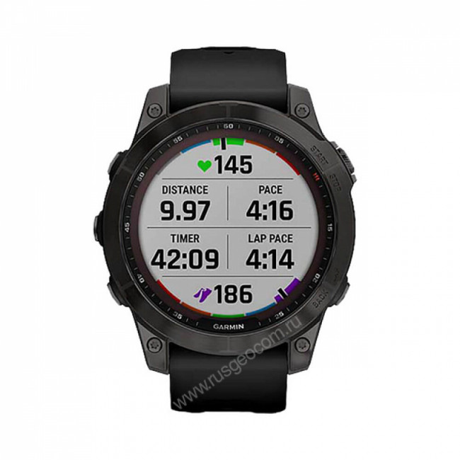 Часы Garmin Fenix 7 Sapphire Solar титановый черный DLC с черным ремешком Часы Garmin Fenix 7 Sapphire Solar титановый черный DLC с черным ремешком