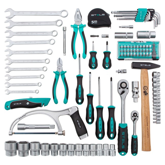 Набор инструментов 1/2", 1/4", CrV 98 предметов Stels Набор инструментов 1/2", 1/4", CrV 98 предметов Stels