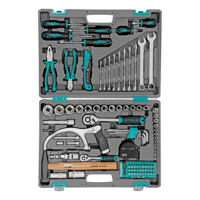 Набор инструментов 1/2", 1/4", CrV 98 предметов Stels Набор инструментов 1/2", 1/4", CrV 98 предметов Stels