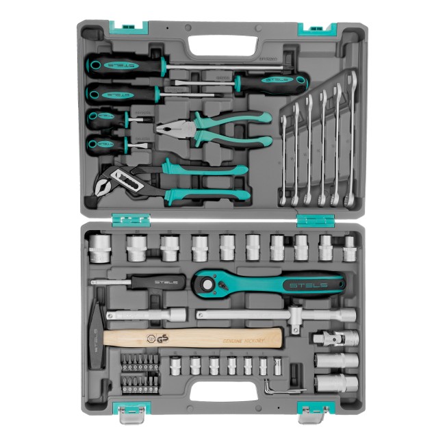 Набор инструментов 1/2", Cr-V 58 предметов Stels Набор инструментов 1/2", Cr-V 58 предметов Stels