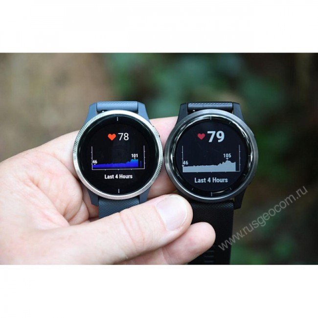 Часы Garmin Venu синий гранит с серебристым безелем Часы Garmin Venu синий гранит с серебристым безелем